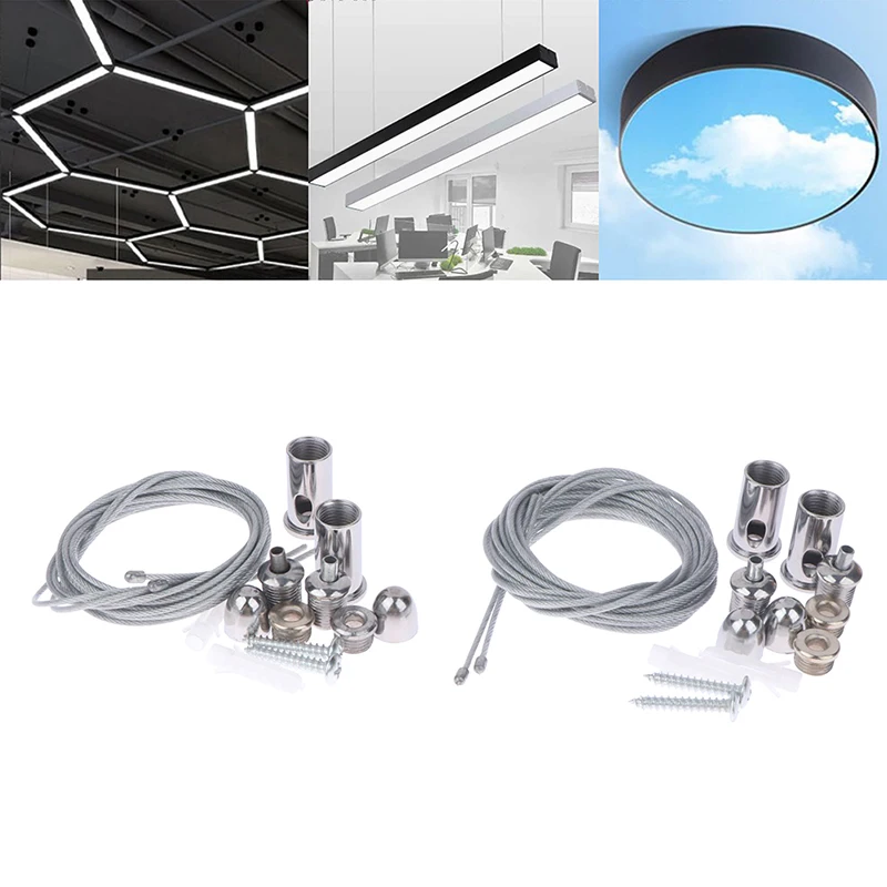 

2 Wires/set 1.5m Steel Cable for Lifting Panel Light Can be Used without Ceiling