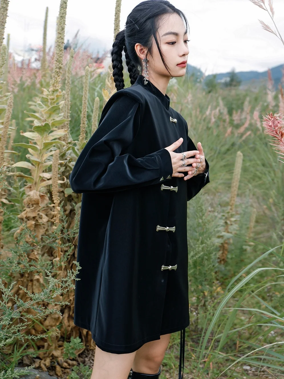 UMI MAO Yamamoto Dark Niche Design PU Leather Jacket Women's Spring Autumn Models Retro Fake Two-piece Irregular Tops Women enlarge