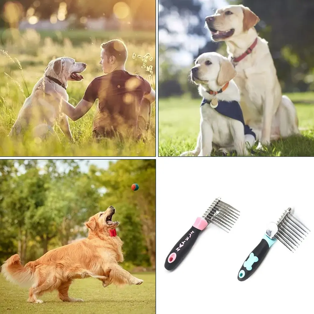 Питоц пудель Расческа с мехом инструмент 9 зубцами длинная стальная деталь для