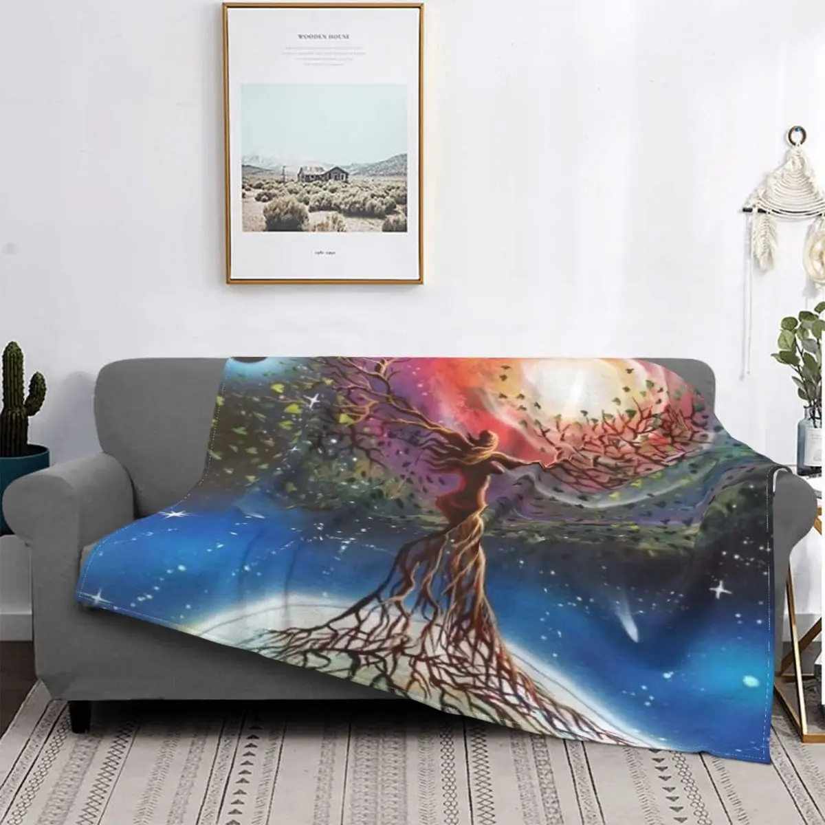 

Manta de la Madre Tierra para cama, cubrecama a cuadros, manta Kawaii, manta para cama