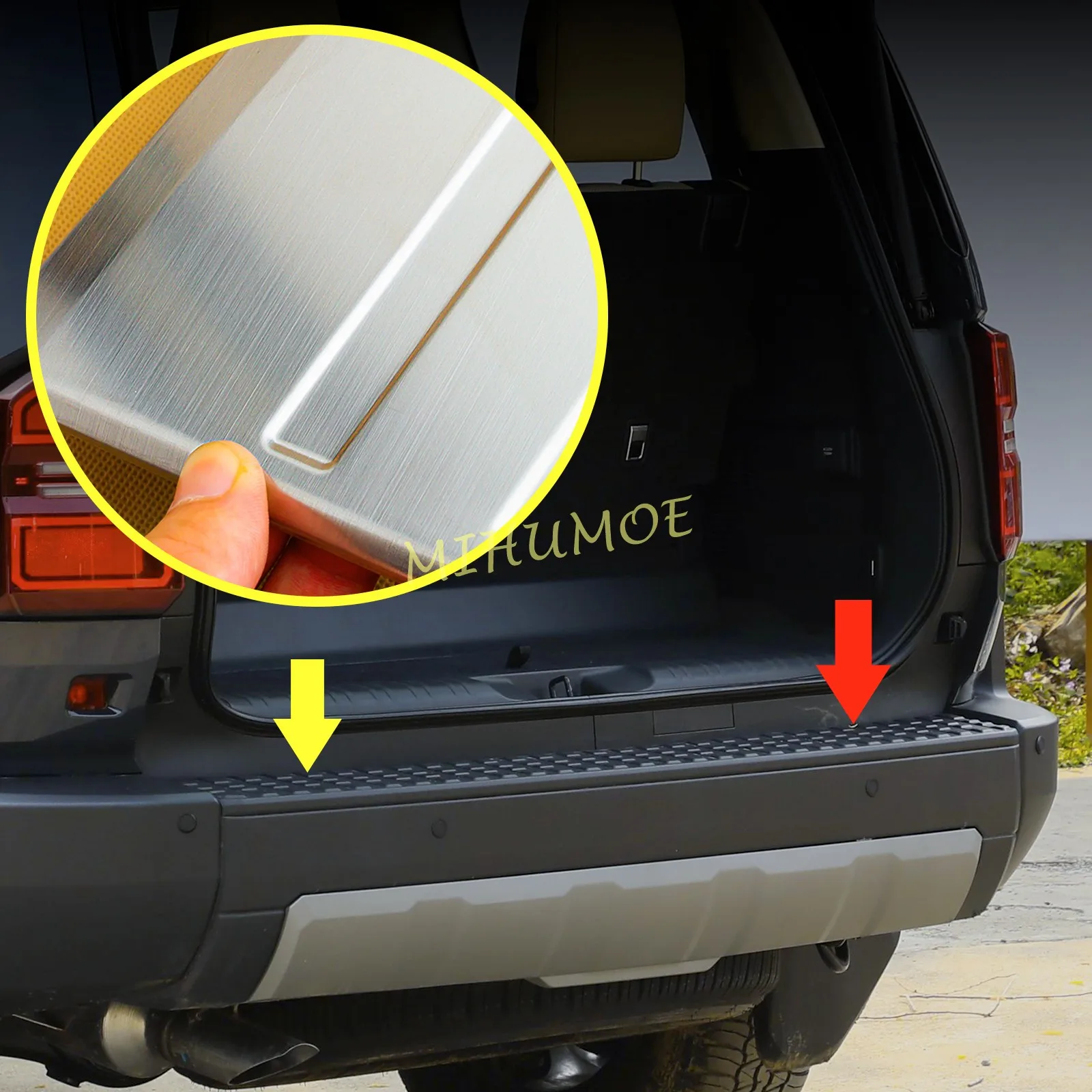 Защитная крышка заднего бампера из нержавеющей стали для Land Cruiser LC250 2024-2025