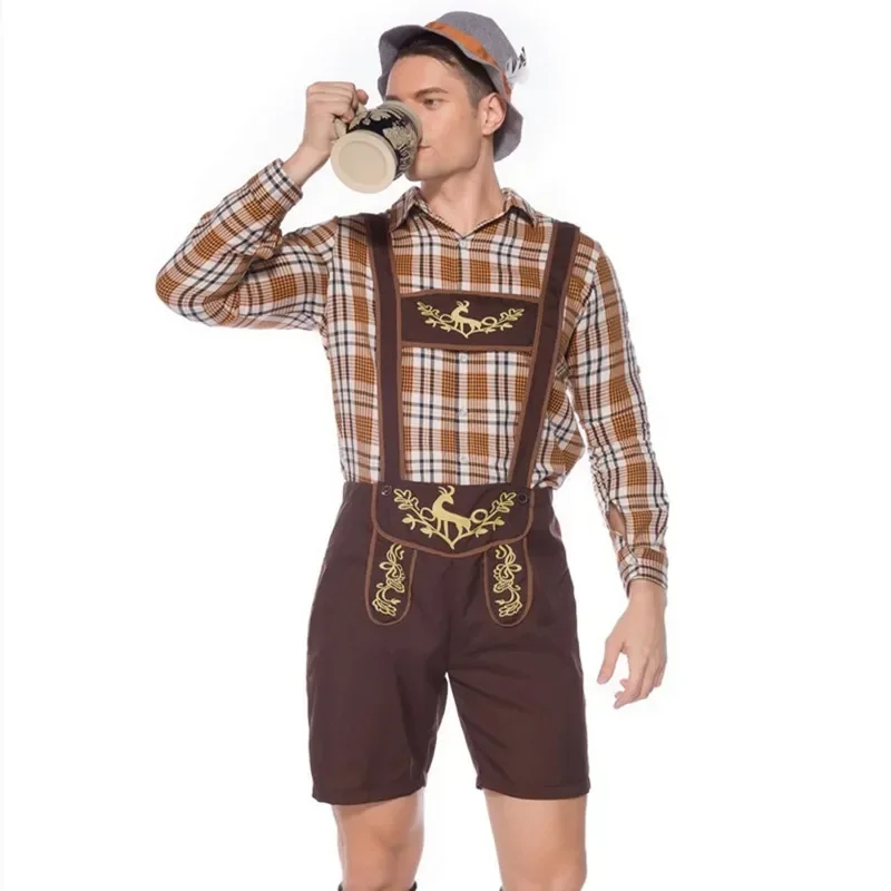 Костюм Октоберфеста мужской Lederhosen Octoberfest баварская пивная одежда костюмы для