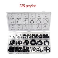 225pcs rubber o ring assortment kit black 18 sizes nbr washer sealing o rings oil resistant gasket o rings with plastic box