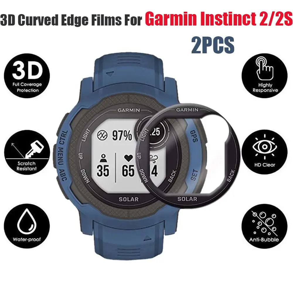 

2Pcs New Accessories Samrt Watch Protective Full Cover Screen Protector Films For Garmin instinct 2 2S