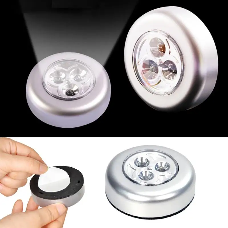 

Wireless Round LED Night Light Battery Powered Cabinet Night Lamp Bedside Lights For Bedroom Home Closet Lighting Wall Light