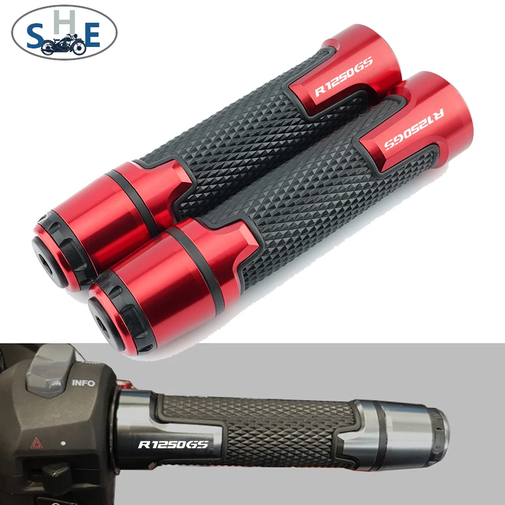 

With New LOGO For BMW R1250GS R 1250 GS Motorcycle rubber pedal biker CNC Accessories Hand Grips Handle Bar Handlebar Hand Grip