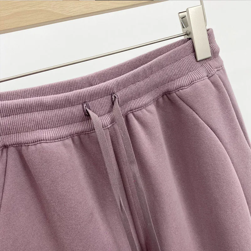 Lulu Women High Waist Pants Winter Warm Cotton Running Fitness Jogging Pant Gym Workout Pocket Drawstring Elasticity Sweatpants