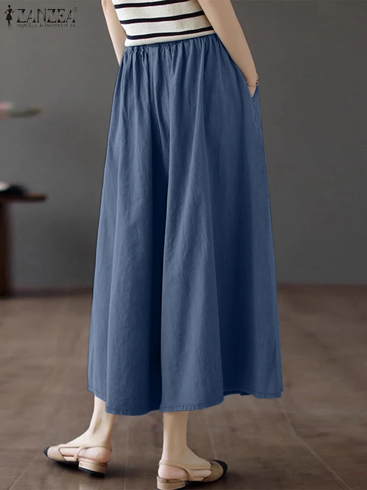 Винтажные брюки осенние повседневные мешковатые с эластичной резинкой на талии