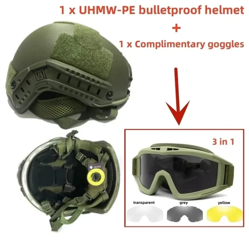 

Tactical ballistic high cut helmet ACH high cut, PE, high quality, NIJ IIIA, quick Wendy's suspension pad, ballistic helmet