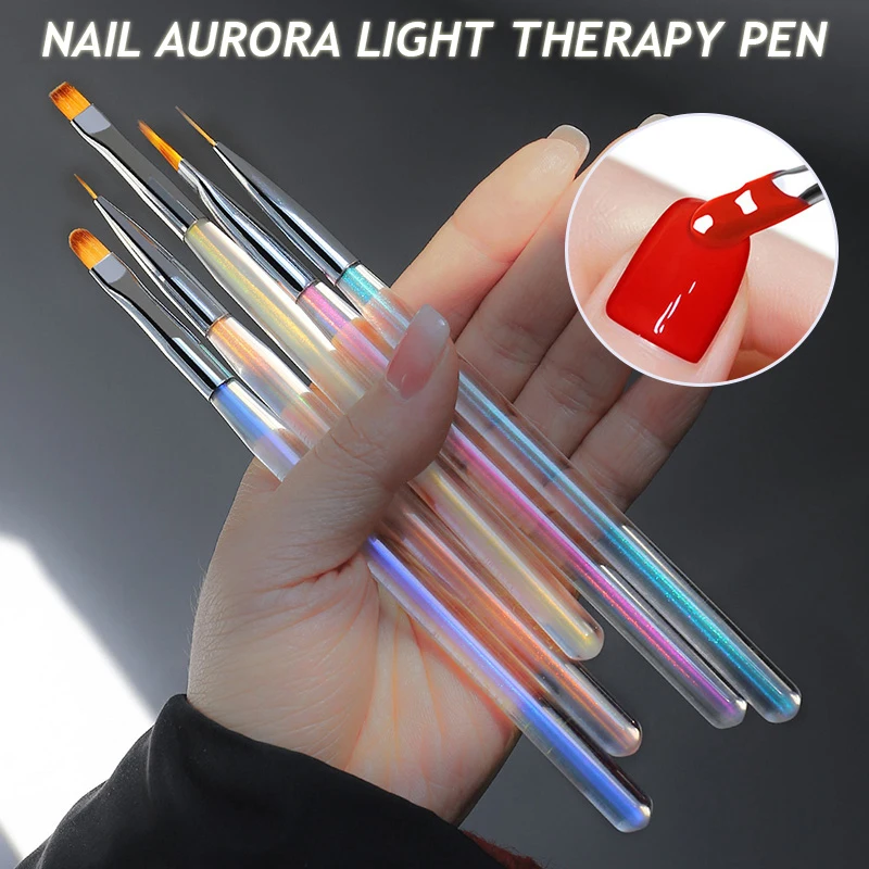 

Aurora Handle Nail Brush for DIY Nail Art Blooming Painting Dotting Designs Liner Extension Carving Pen Acrylic Gel Brushes Tool