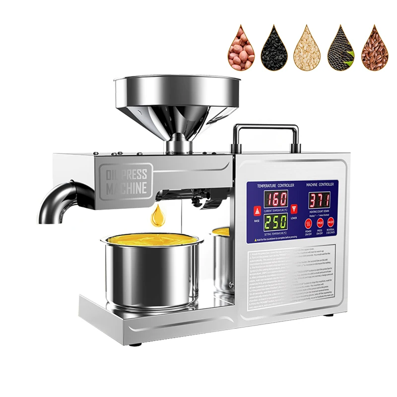 

220V/110V Intelligent Oil Press Automatic Household Small FLaxseed Oil Extractor Sesame Peanut Heat Press Machine