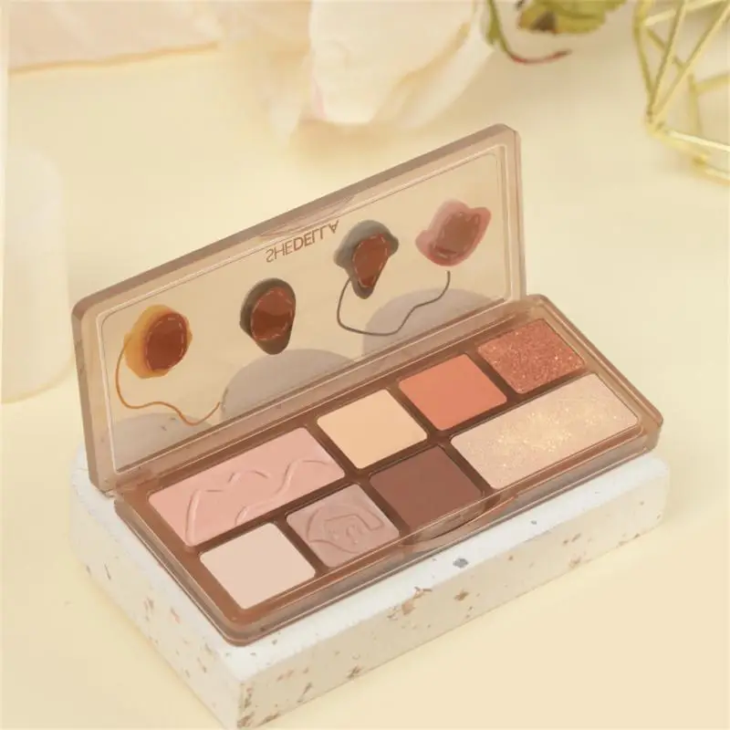 

8 Colors Little Human Head Resin Eye Shadow Palette Lasting Natural Pearlescent Eye Shadow Women Makeup For Various Occasions
