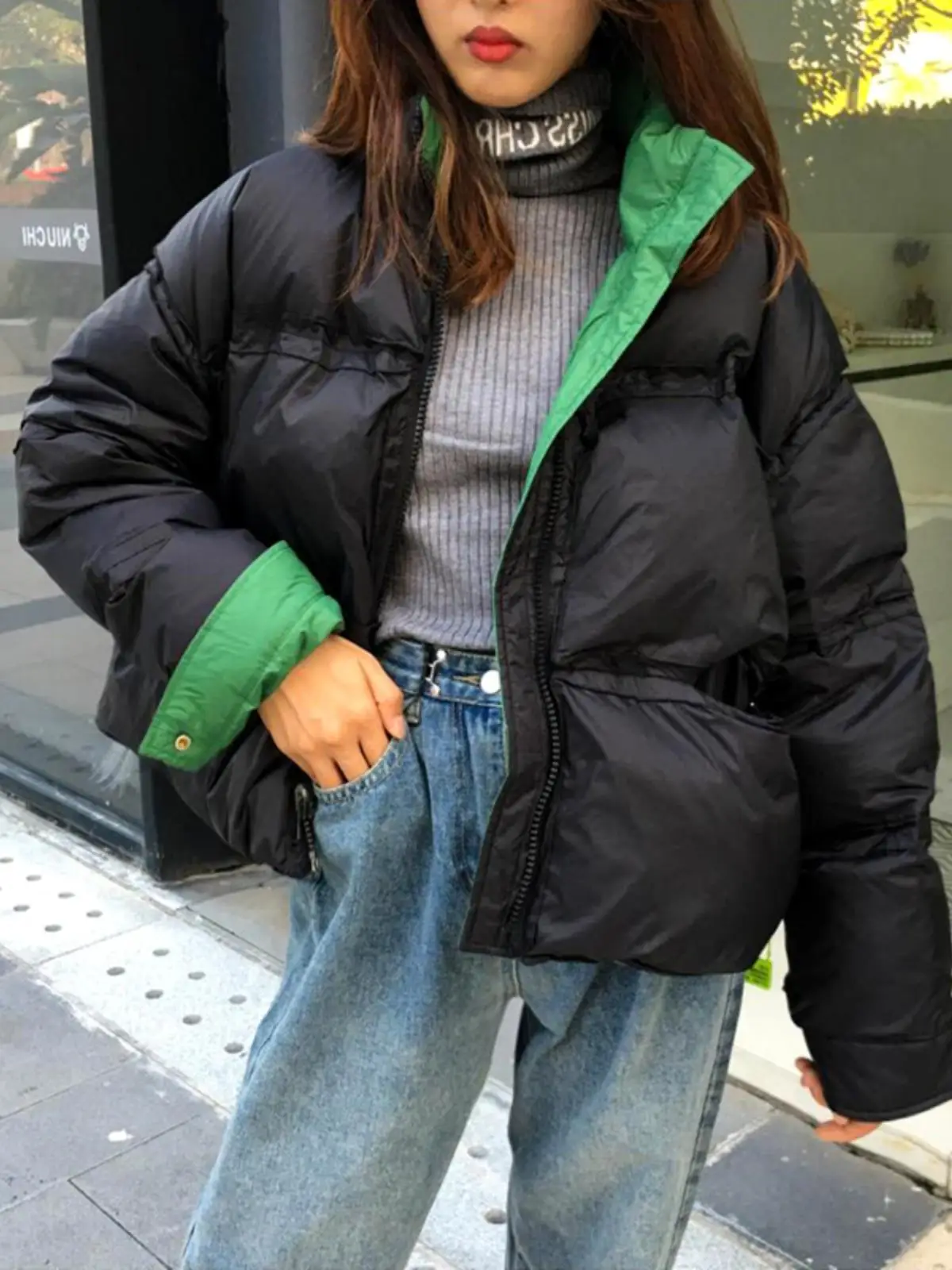 New Women clothes European Goods White Duck Down Down jacket Female Winter Small down Coat Short Double-sided Wear Loose Oute...