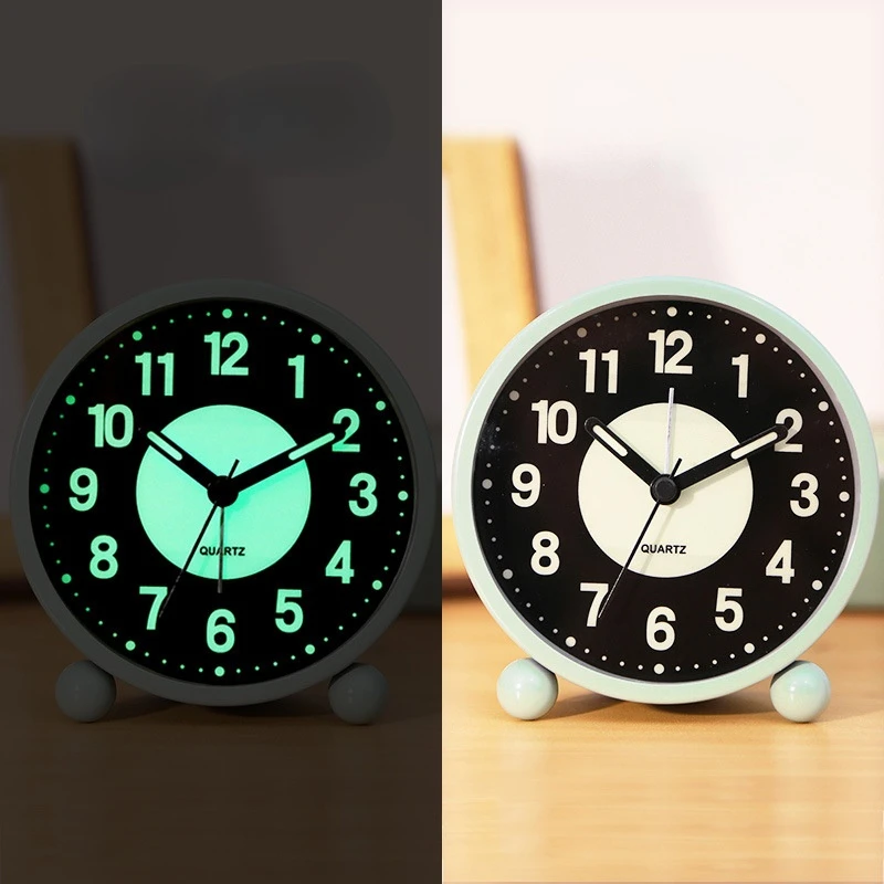 Светящийся маленький будильник для студентов с мультяшным рисунком детей