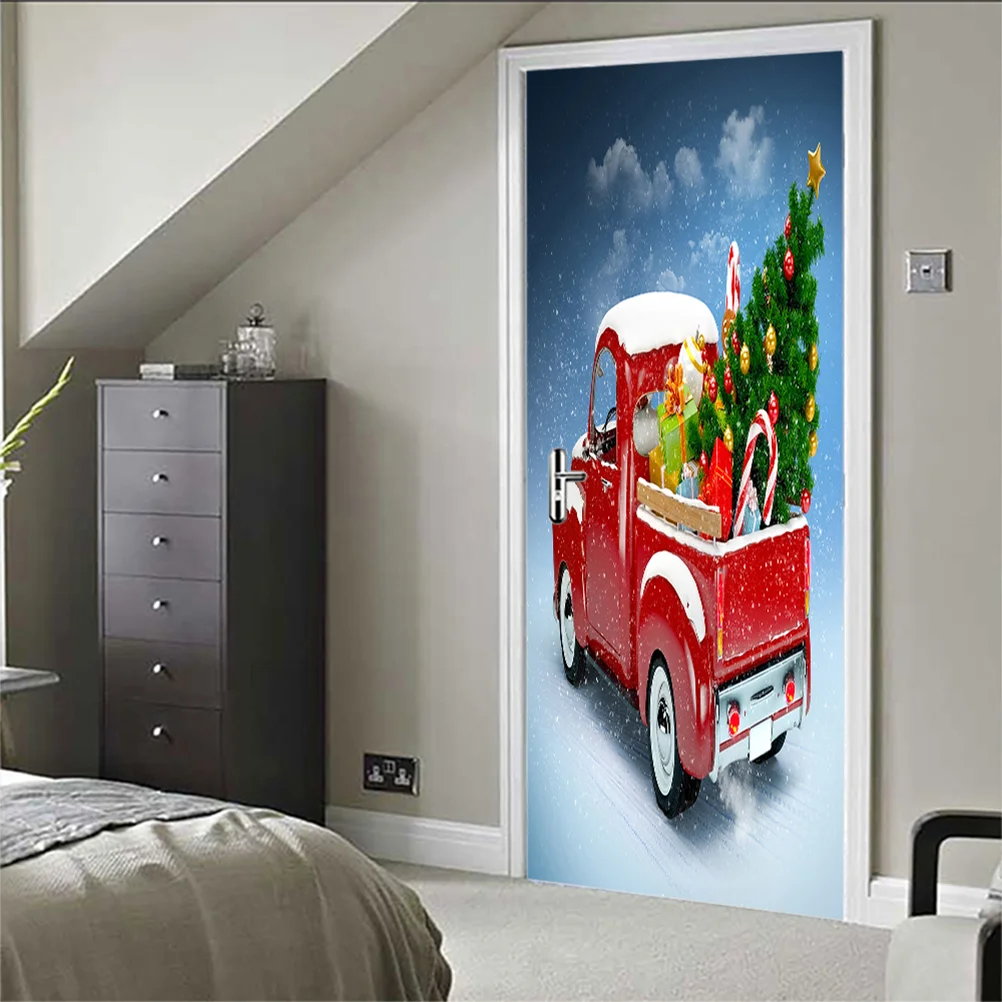 

1pc Door Stickers Removable Door Wall Mural Door Decals Wallpaper for Kitchen