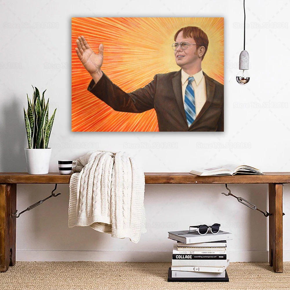King DWIGHT SCHRUTE Canvas Painting Leader Dwight Portrait Poster Wall Art Decor |