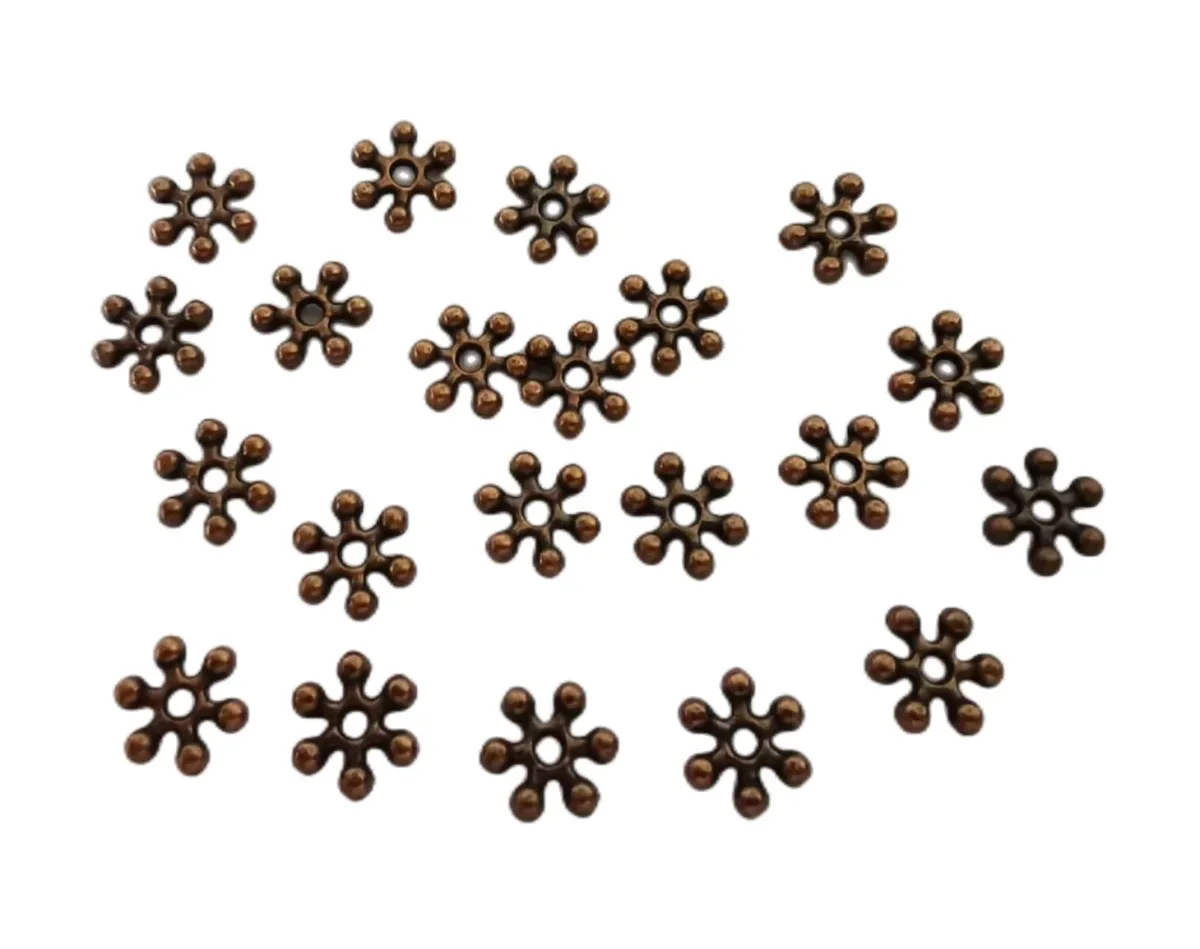 250 шт. антикварные медные металлические снежинки разделительные бусины 7 мм FC283C для изготовления ювелирных изделий