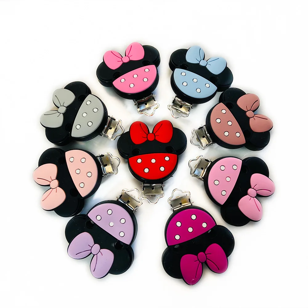 

10pcs Cartoon Animal Baby Silicone Clips BPA Free Pacifier Clips DIY Pacifier Chain Necklace Accessories