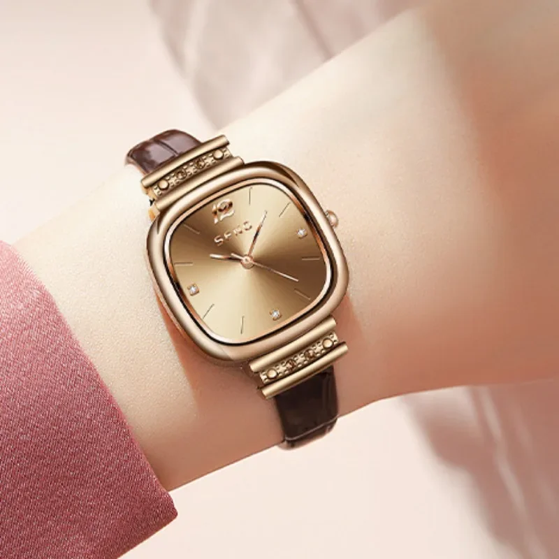 Часы Маленькие женские кварцевые роскошные модные водонепроницаемые спортивные