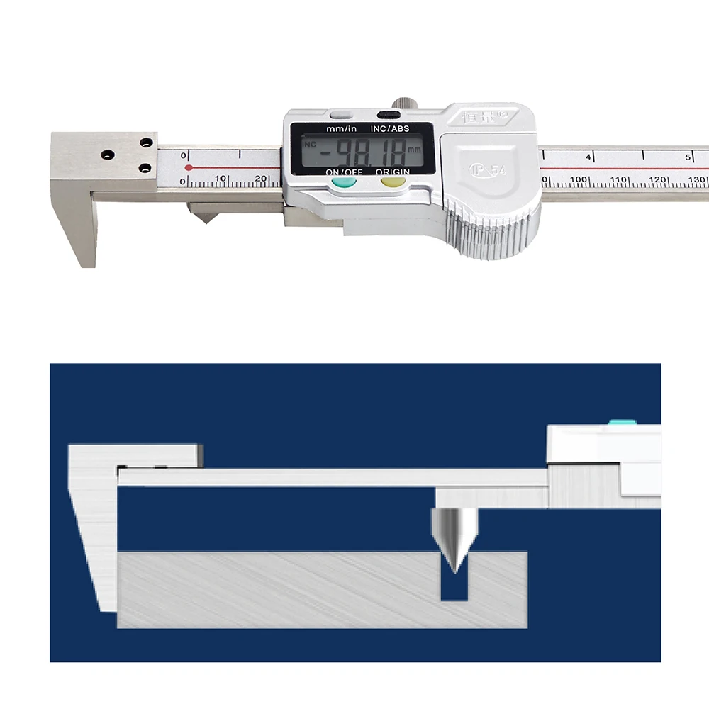 Цифровой Штангенциркуль с расстоянием по краям и центру 5-200 мм горизонтальное