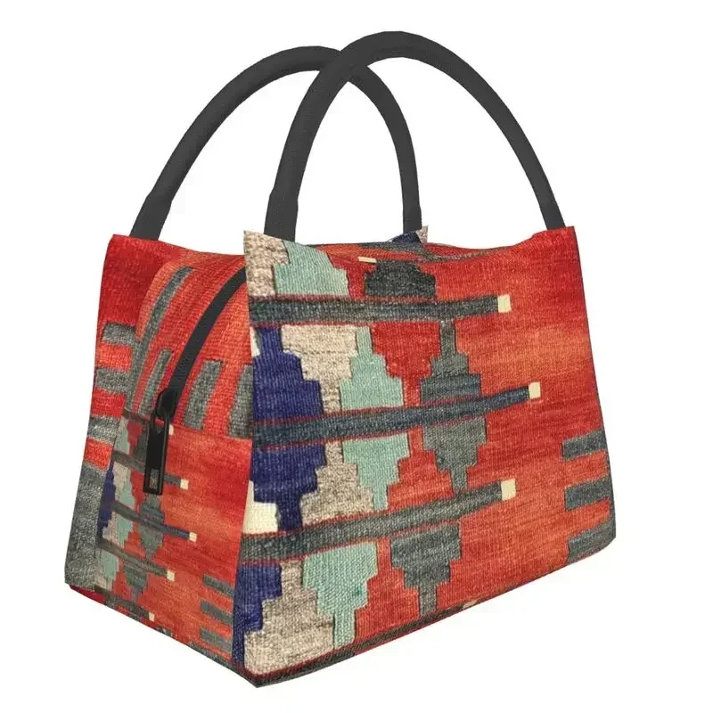 Casual Tote Kilim Navaho Lunch Box z zamkiem błyskawicznym Unisex Oxford Cloth Top-Handle Bag for Camping and Traveling