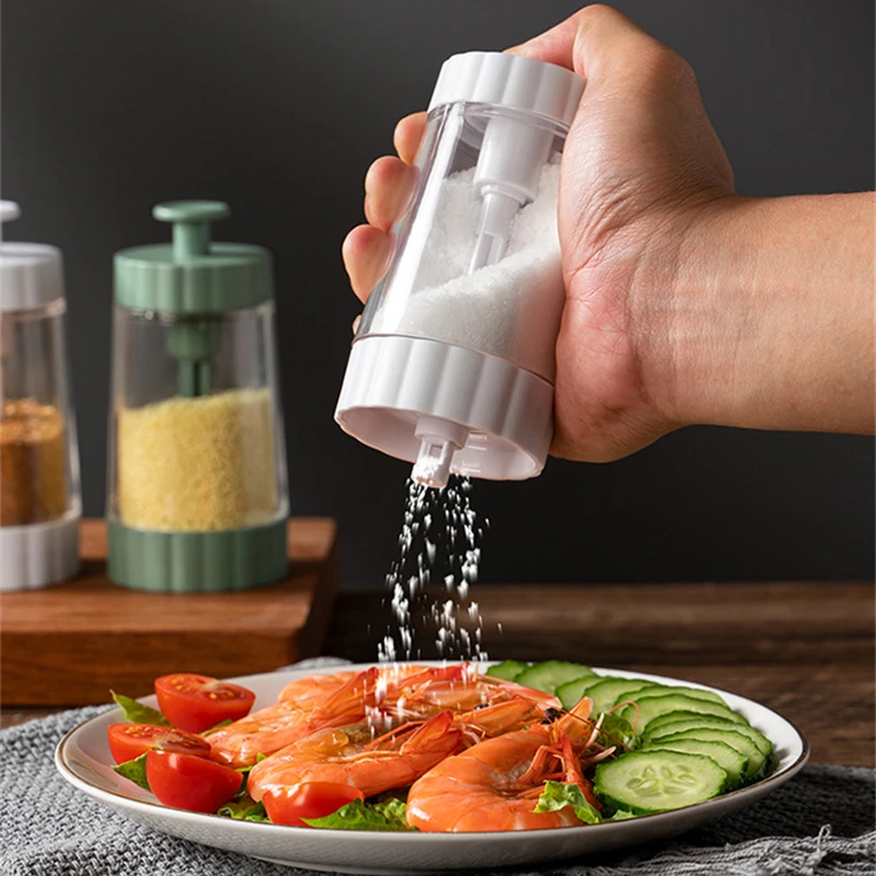 

Press Type Adjustable Salt Shaker 0.5g Metering Seasoning Bottle Spice Pepper Can Condiment Transparent Container Kitchen Gadget