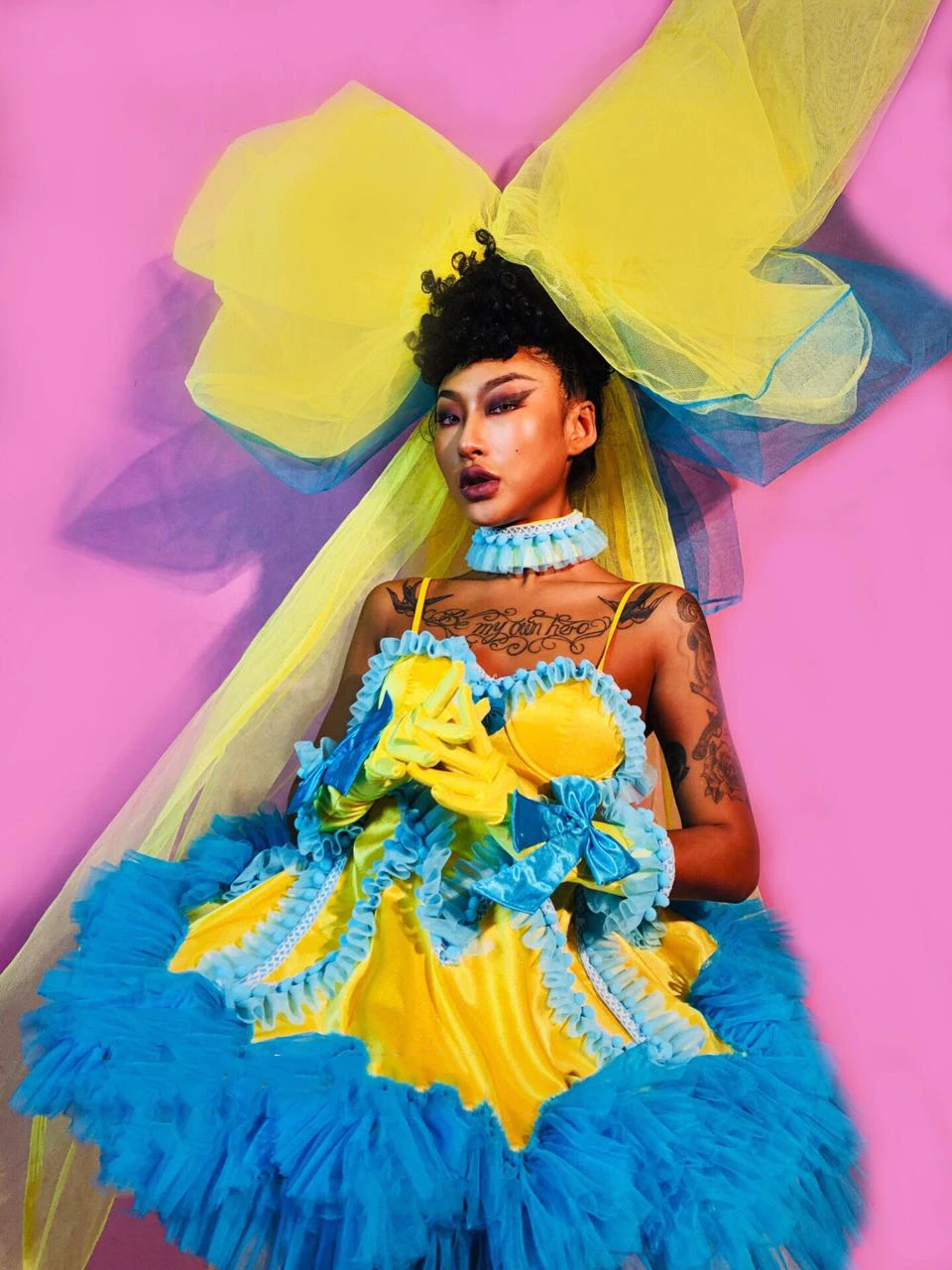 

Super Large Bow Birthday Dress For Women Singer Nightclub Performance Outfits Candy Color Stage Costume Gogo Dj Ds Dress