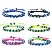 hand woven devil evil eye multi color string bracelet for women lucky turkey resin blue eyes bracelets female jewelry gifts