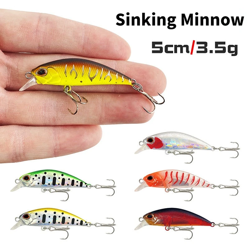 

1Pcs Pesca Jerkbait Lure Sinking Minnow Fishing Lures 5cm 3.5g Suspending Hard Bait Minnow Wobbler Fishing Tackle