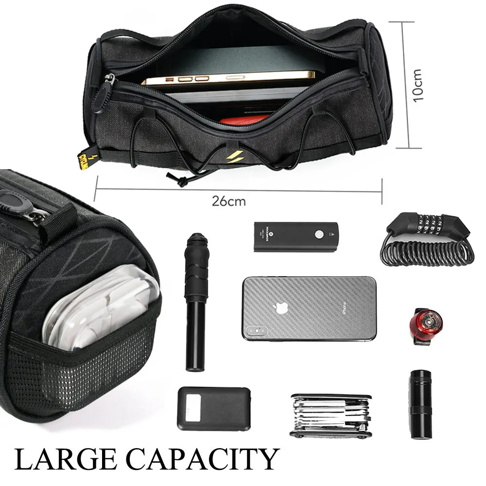 NEWBOLER 2022 New Handlebar Bag Bicycle Bags Frame Pannier Bag Multifunction Portable Shoulder Bag Bike Accessorie