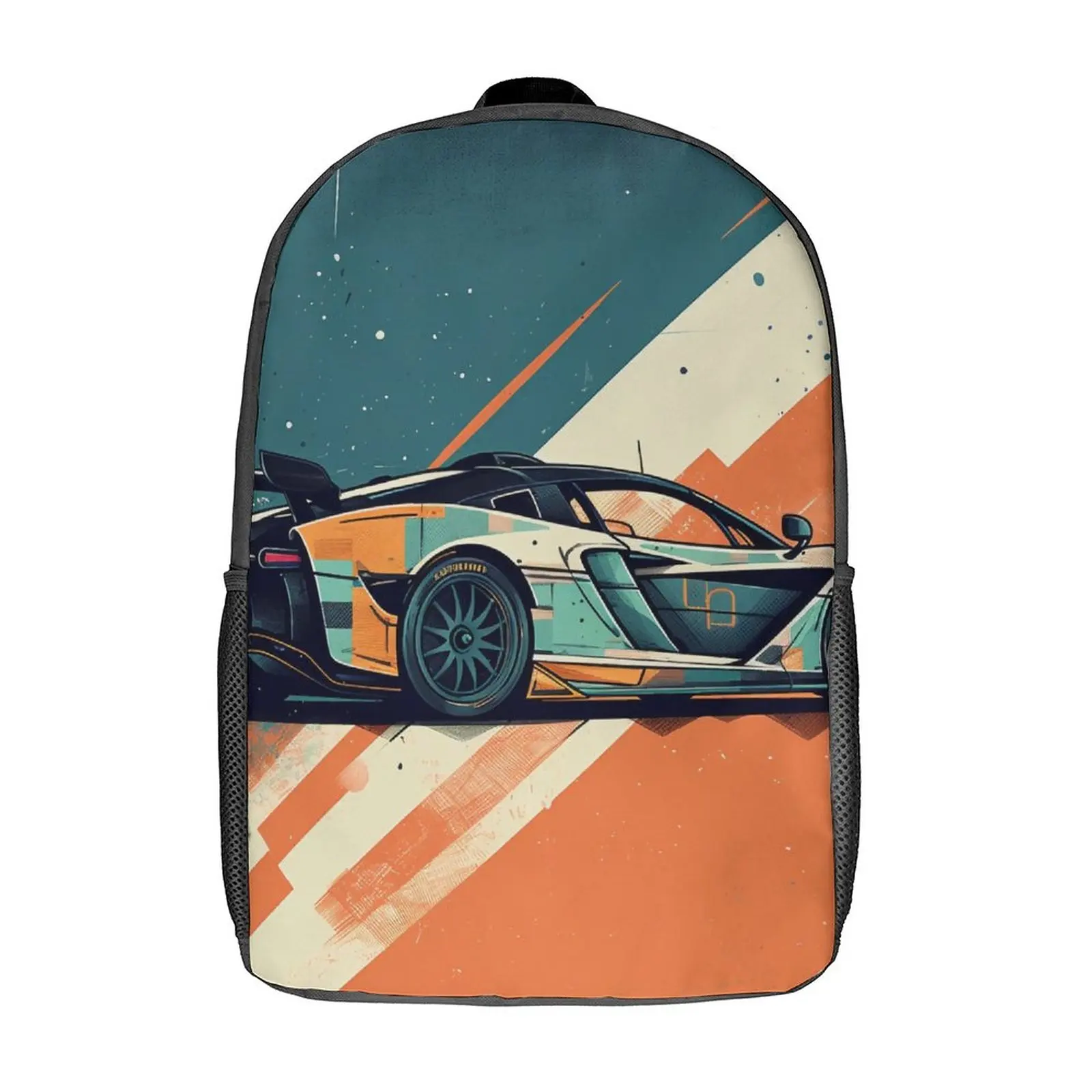 

Fantastic Sports Car Backpack Retro Multicolored Travel Backpacks Student Unisex Lightweight High School Bags Style Rucksack