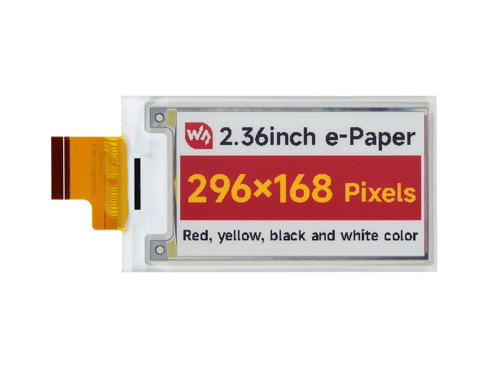 Дисплей Waveshare 2.36 дюйма E-Paper (G) raw, 296 × 168, красныйжелтыйчерныйбелый, идеально подходит для ценников, этикеток на полках, промышленного применения (art.: 3920dc7c20e37) - 3920dc7c20e37
