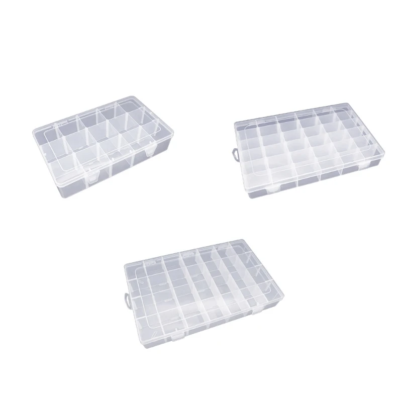 

15/28/36 Grids Plastic Jewelry Box Adjustable Storage Container