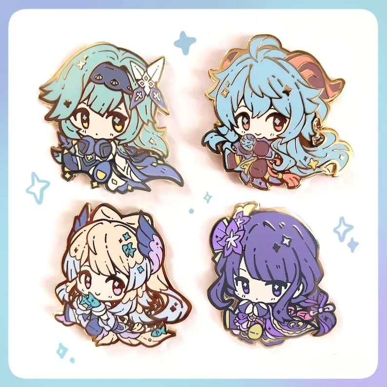 Genshin Pins | Eula Ganyu Kokomi Raiden Shogun