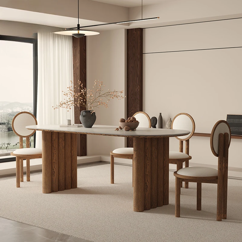 Итальянский минимализм обеденный стол из массива дерева дизайнерский в стиле