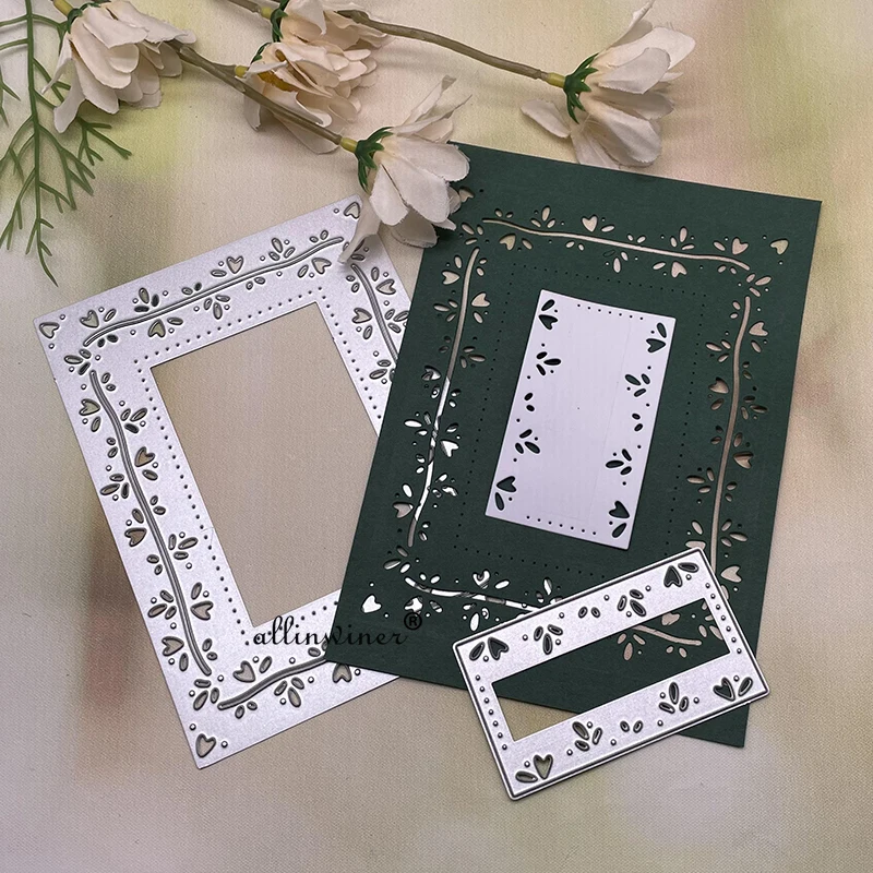 

Vines Rectangular Frame DIY Craft Metal Cutting Die Scrapbook Embossed Paper Card Album Craft Template Stencil Dies