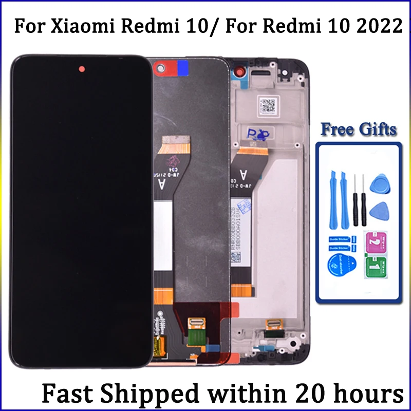 ЖК-дисплей для Xiaomi Redmi 10 сенсорный экран дигитайзер в сборе Pantalla 2022 21061119AG ЖК-рамка