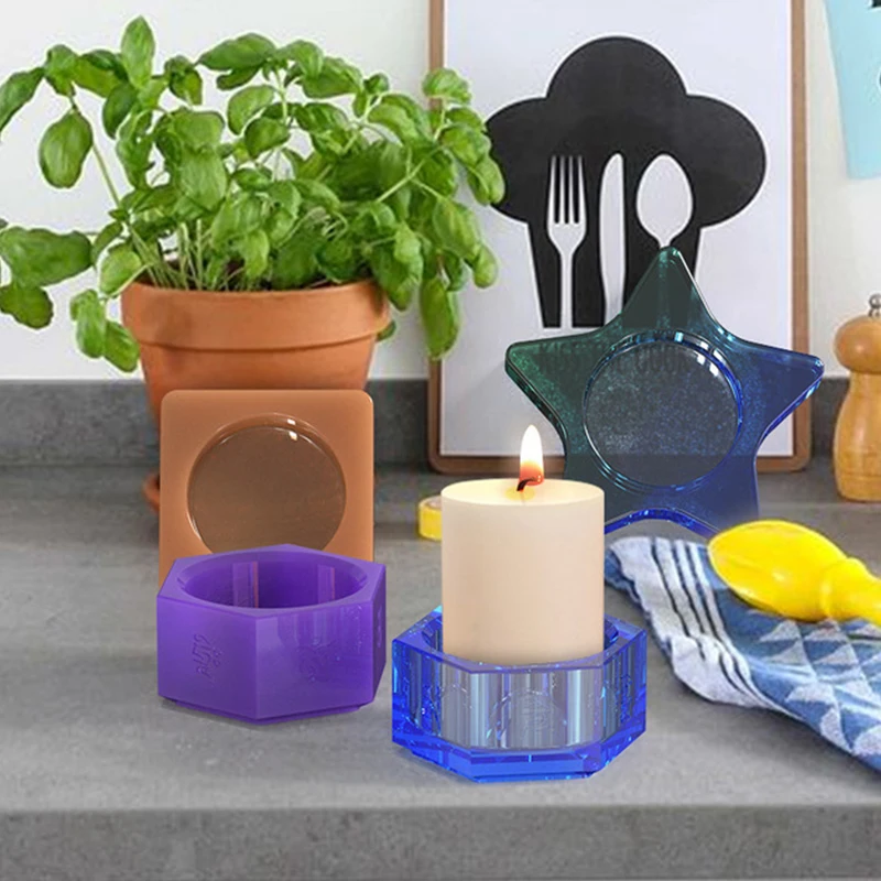 

Five-Pointed Star Candlestick Epoxy Resin Mold Candle Holder Silicone Molds DIY