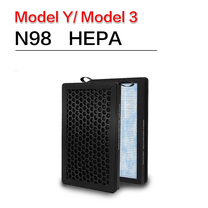 

Suitable for TeslaModel3YAir Conditioning Filter Element Internal and External Air InletHEPAActivated Carbon Modification Access