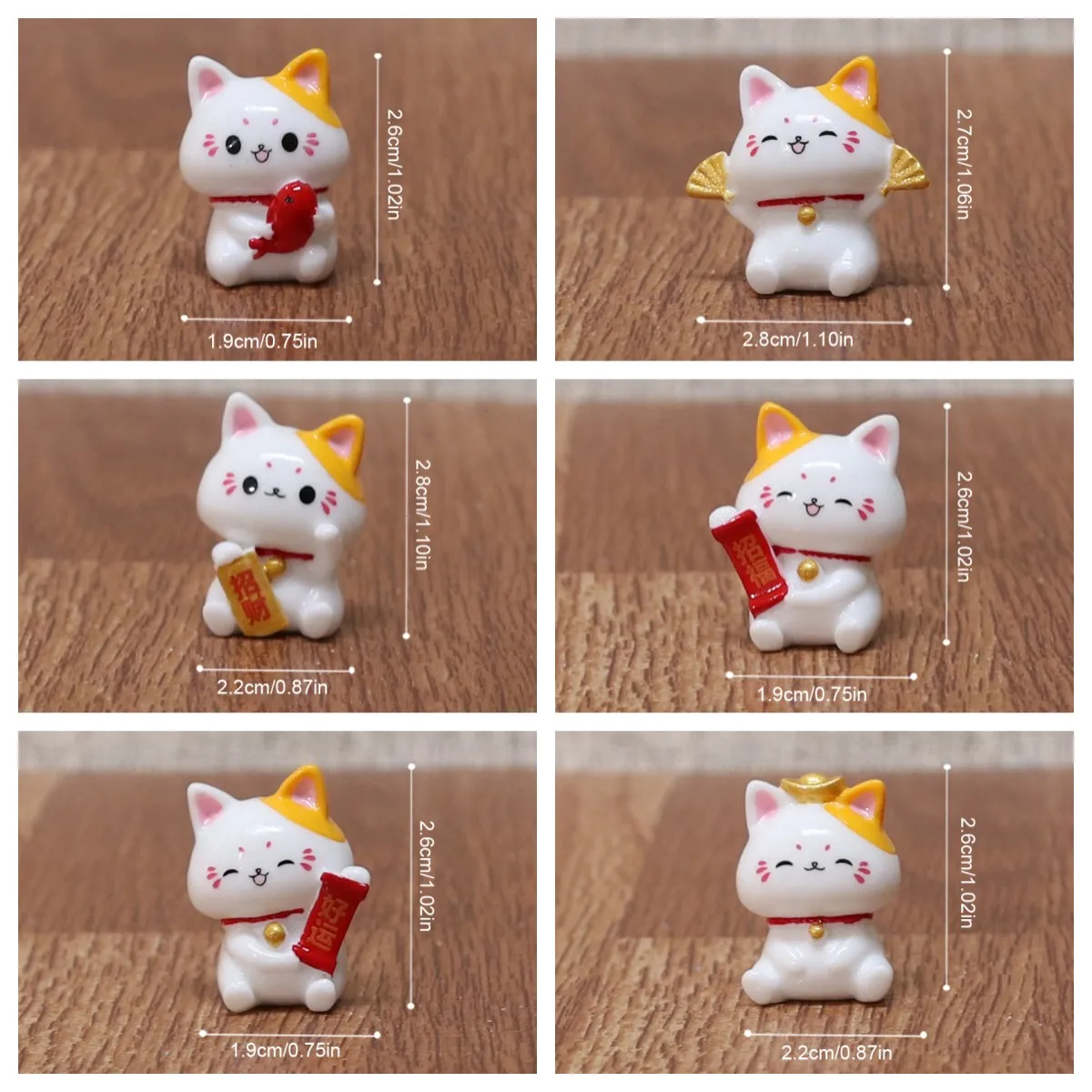 

1Pc Cute New Year Cartoon Lucky Cat Micro Landscape Resin Cat Micro Landscape DIY Pot Garden Decorations Miniatures