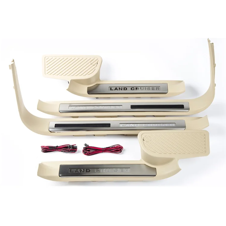 

4pcs car door sill threshold welcome pedal with light for toyota land cruiser lc200 08-21