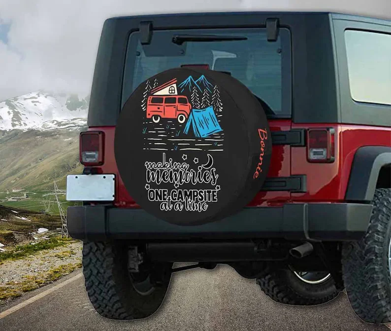 

Custom Name Spare Tire Cover Personalized Wheel Cover with Text for Jeep Camper SUV Car Decor Car Accessories Gift for Car Lover