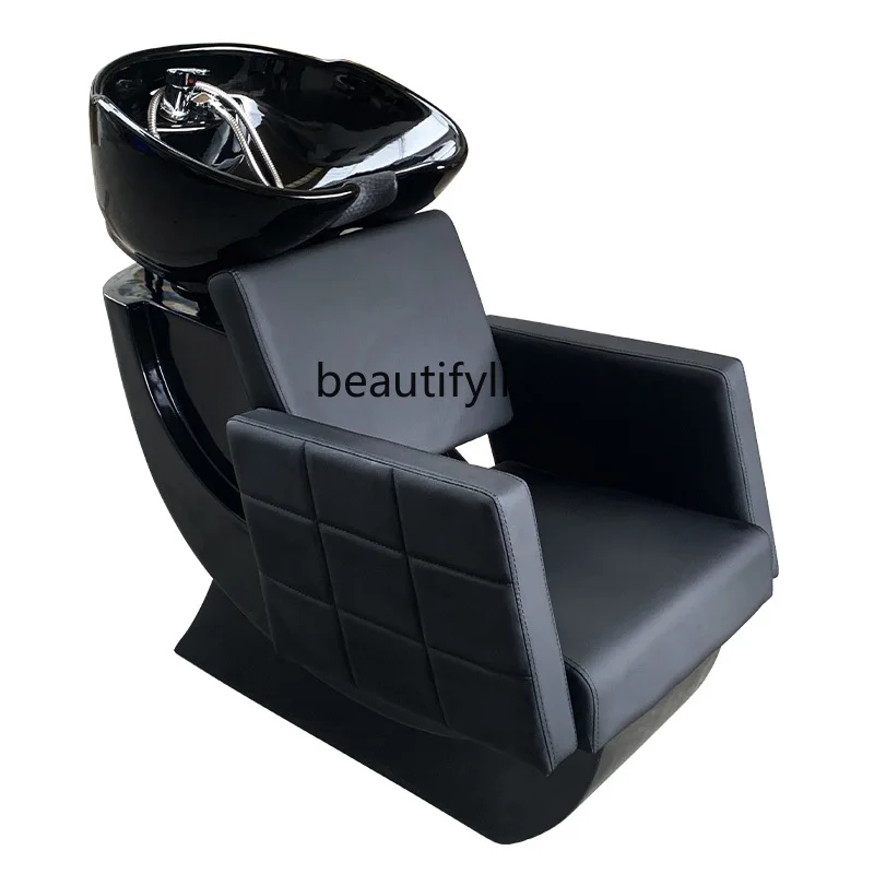

Shampoo Chair Barber Shop Flushing Bed Ceramic Basin Hairdressing Shop European Antique Salon Shampoo Bed