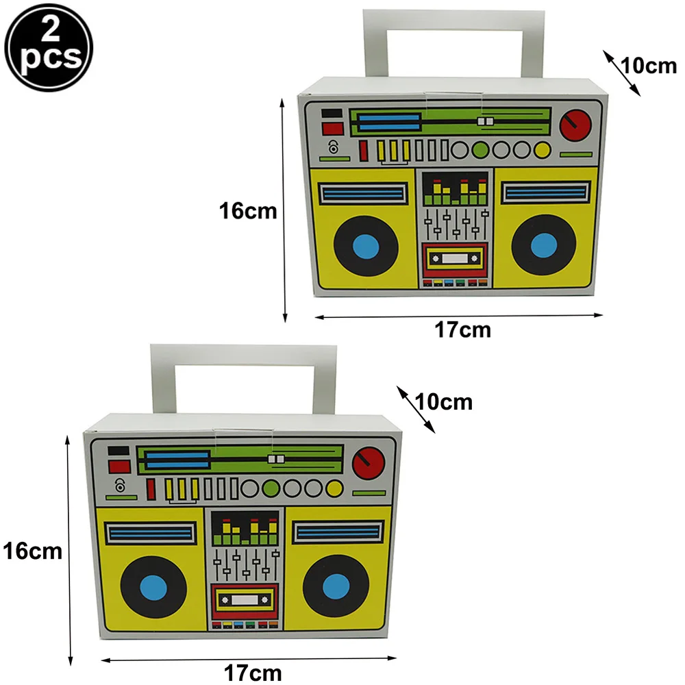 

2 Packs New Props Radio Boom Box Gifts Boxes Boom Box Candy Boxes for 80s 90s Parti Retro Theme Decor and Hip Hop Party Supplies