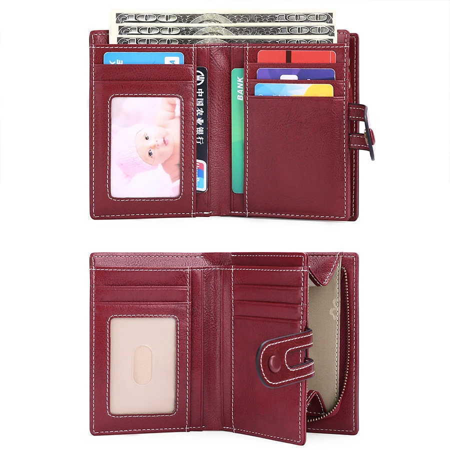 

Fashion 2023 Genuine Leather Wallets Women Men Wallet Short Small RFID Blocking credit Card Holder Ladies Black Purse for Coins