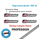 Наклейка с флагом и именем на раму горного велосипеда, логотип, личные именные наклейки, пользовательский водитель, ID наклейка NO.16