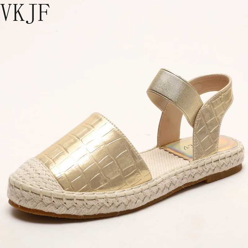 

Baotou Fisherman Women's Wear 2022 Summer New European Soft-soled Straw Knitted Large Size Shoes and Lazy Sandals