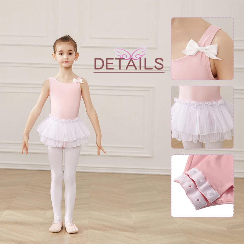 RUYBOZRY Ballet Leotard Dance Costume Gymnastics Cotton Kids Bodysuit Dance Outfit For Girls Dancewear Leotards Ballet Camisole