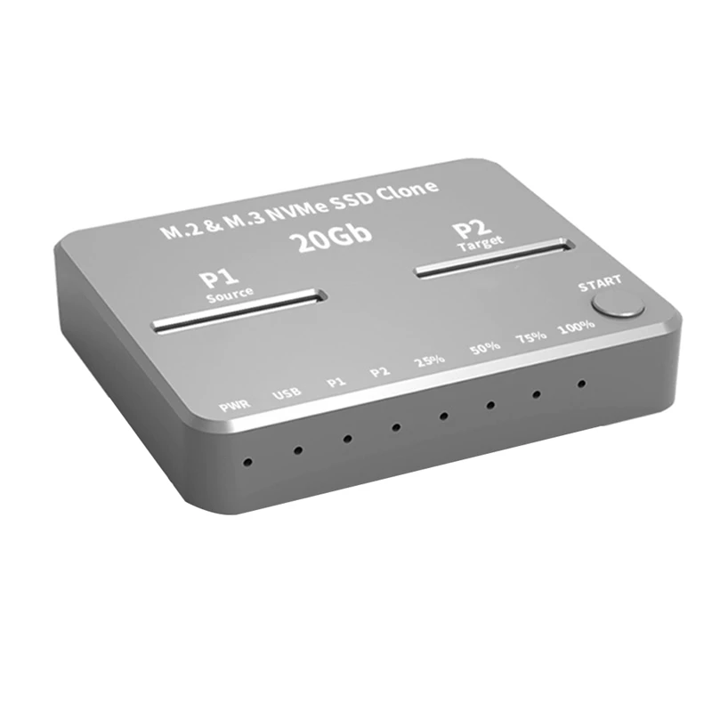 

M.2 NVMe AHCI автономное копирование USB3.2 20 Гб SSD система клонирования на двух дисках база для карт памяти копировальная машина кардридер