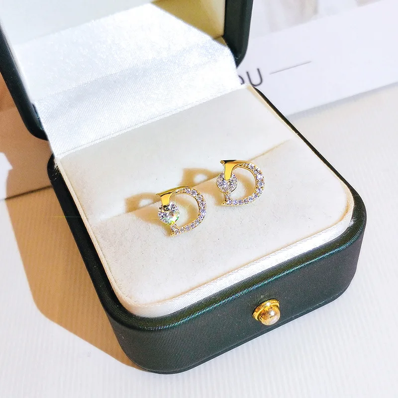 

14K Gold Color Bizuteria Diamond Earring for Women Aros Mujer Oreja Diamond Silver 925 Jewelry Gemstone Orecchini Stud Earrings